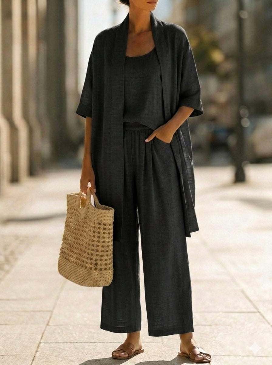 Nannette | Ensemble Trois Pièces Lin-Coton Sans Effort Femme