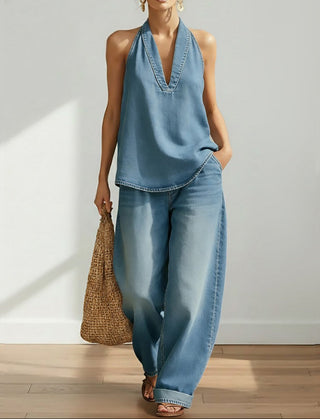 Ivy™ – L'ensemble deux pièces en denim délavé, léger et facile à porter du matin au soir
