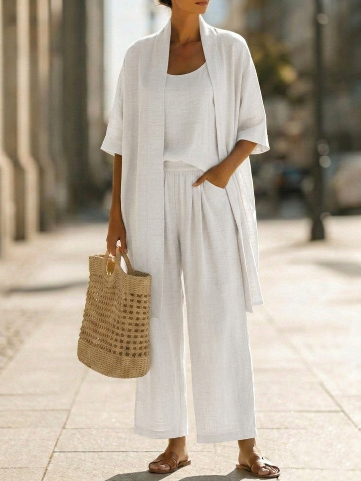 Nannette | Ensemble Trois Pièces Lin-Coton Sans Effort Femme