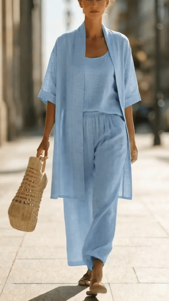 Nannette | Ensemble Trois Pièces Lin-Coton Sans Effort Femme