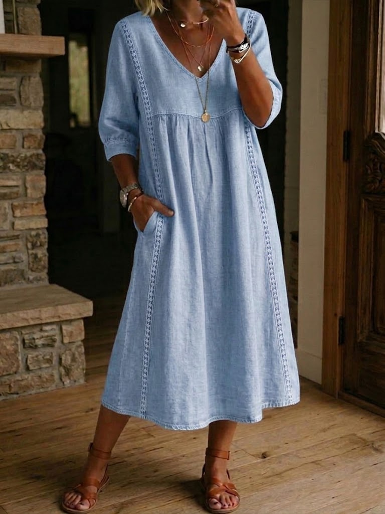 Mary | Robe maxi décontractée femme à col V