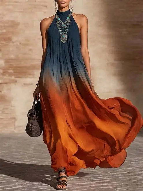 Paula — Robe midi femme élégante à imprimé